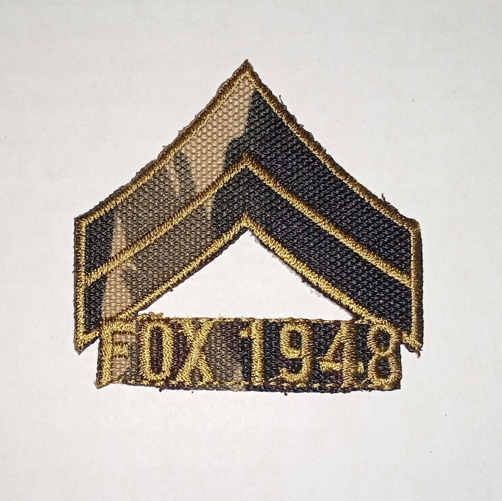 NEW "FOX 1948" U.S. Army Stripes Style Logo/Patch/Emblem Embroidered. Iron-On